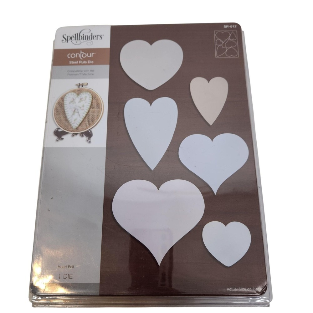 Spellbinders Contour Heart Felt Steel Rule Cutting Die Hearts SR-012 Felt Craft